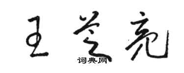 駱恆光王芝亮草書個性簽名怎么寫