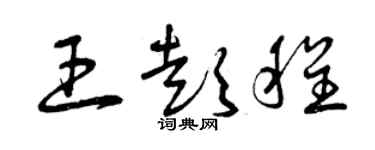 曾慶福王彭程草書個性簽名怎么寫