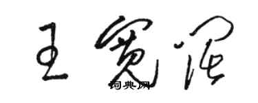 駱恆光王寬闊草書個性簽名怎么寫