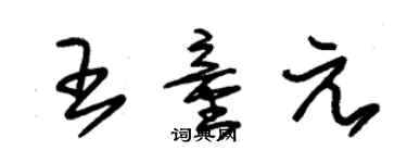 朱錫榮王童元草書個性簽名怎么寫