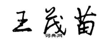 曾慶福王茂苗行書個性簽名怎么寫