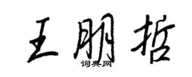王正良王朋哲行書個性簽名怎么寫