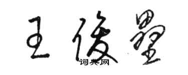 駱恆光王俊壘草書個性簽名怎么寫