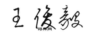 駱恆光王俊毅草書個性簽名怎么寫