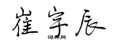 曾慶福崔宇辰行書個性簽名怎么寫