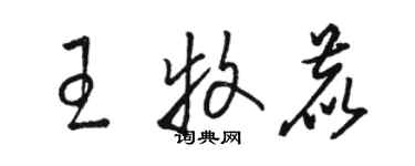 駱恆光王牧鹿草書個性簽名怎么寫