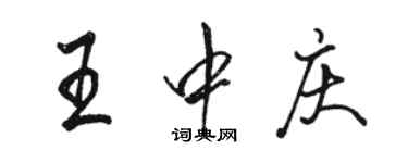 駱恆光王中慶行書個性簽名怎么寫