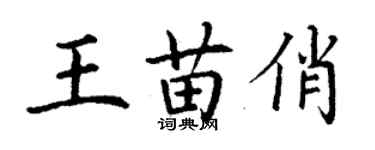 丁謙王苗俏楷書個性簽名怎么寫