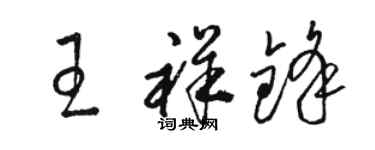 駱恆光王祥鋒草書個性簽名怎么寫