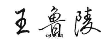 駱恆光王魯陵行書個性簽名怎么寫