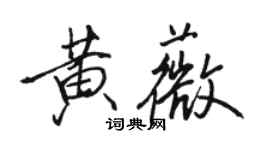 駱恆光黃薇行書個性簽名怎么寫