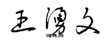 曾慶福王涌文草書個性簽名怎么寫