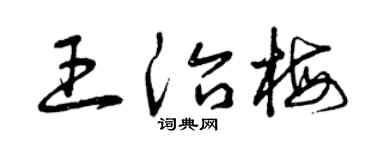 曾慶福王治梅草書個性簽名怎么寫