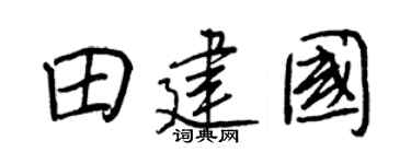 王正良田建國行書個性簽名怎么寫