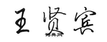 駱恆光王賢賓行書個性簽名怎么寫