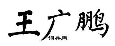 翁闓運王廣鵬楷書個性簽名怎么寫