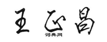 駱恆光王正昌行書個性簽名怎么寫