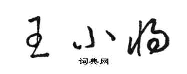 駱恆光王小將草書個性簽名怎么寫