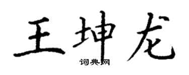 丁謙王坤龍楷書個性簽名怎么寫