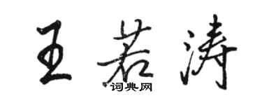 駱恆光王若濤行書個性簽名怎么寫
