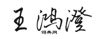 駱恆光王鴻澄行書個性簽名怎么寫