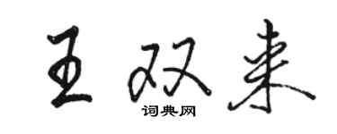 駱恆光王雙來行書個性簽名怎么寫