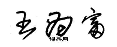 朱錫榮王為富草書個性簽名怎么寫