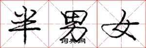 龐中華半男女行書怎么寫