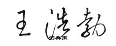 駱恆光王浩勃草書個性簽名怎么寫