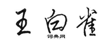 駱恆光王白雀行書個性簽名怎么寫