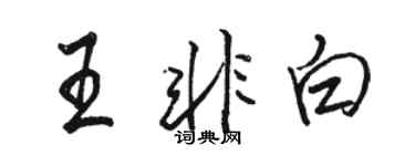 駱恆光王非白行書個性簽名怎么寫