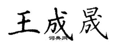 丁謙王成晟楷書個性簽名怎么寫