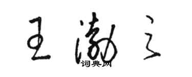 駱恆光王渤之草書個性簽名怎么寫