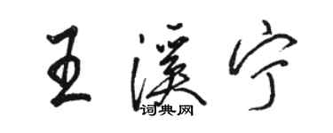 駱恆光王溪寧行書個性簽名怎么寫