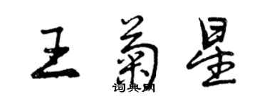 曾慶福王菊星行書個性簽名怎么寫