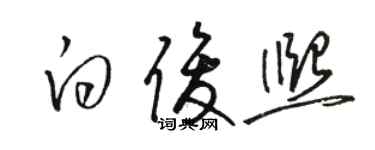 駱恆光白俊熙草書個性簽名怎么寫