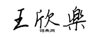 王正良王欣樂行書個性簽名怎么寫