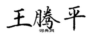 丁謙王騰平楷書個性簽名怎么寫