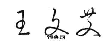 駱恆光王文艾草書個性簽名怎么寫