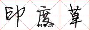 段相林印度草行書怎么寫