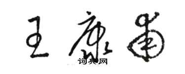 駱恆光王康甫草書個性簽名怎么寫