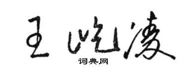 駱恆光王屹凌草書個性簽名怎么寫
