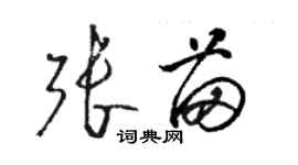 駱恆光張苗草書個性簽名怎么寫