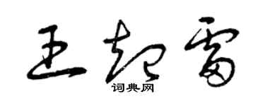 曾慶福王起雷草書個性簽名怎么寫