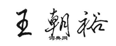 駱恆光王朝裕行書個性簽名怎么寫