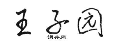 駱恆光王子園行書個性簽名怎么寫