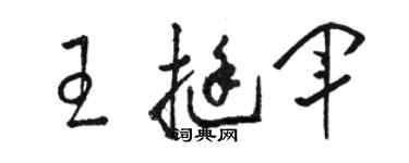 駱恆光王挺軍草書個性簽名怎么寫