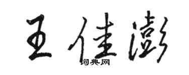 駱恆光王佳澎行書個性簽名怎么寫