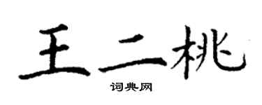 丁謙王二桃楷書個性簽名怎么寫