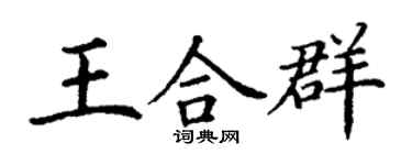 丁謙王合群楷書個性簽名怎么寫